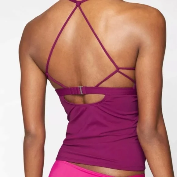 Athleta Prism Back Tankini XXS Exotic Fuchsia - Picture 2 of 5